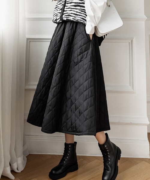 CADBURY（キャドバリー）の「ｷﾙﾃｨﾝｸﾞｷﾞｬｻﾞｰｽｶｰﾄ（スカート・レディース・ブラック/ブラウン/ホワイト・SMALL/X-LARGE/LARGE/MEDIUM）」の9枚目の写真