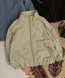 ナイロンジャケット（ベージュ系・ライン柄）ファッション通販