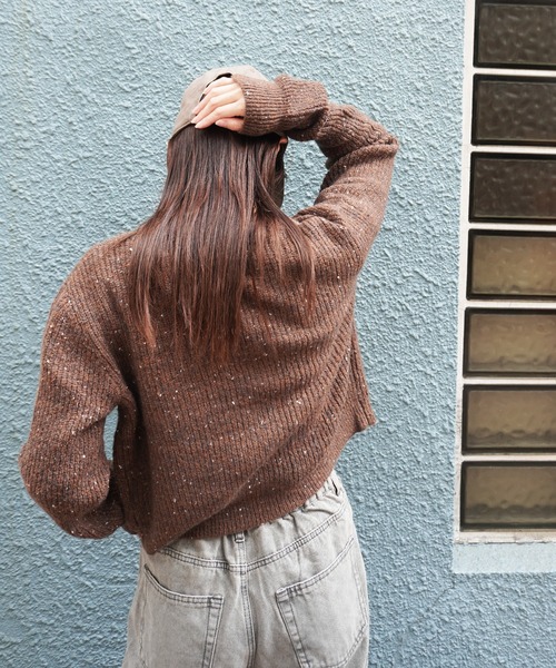 gossara(ゴサラ)の「ネップヤーンクルーネックCD(カーディガン/ボレロ・レディース・アイボリー/ベージュ/ブラウン・FREE)」の6枚目の写真