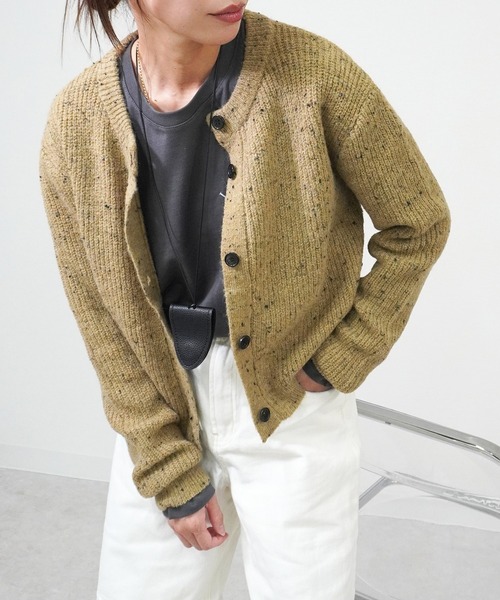 gossara(ゴサラ)の「ネップヤーンクルーネックCD(カーディガン/ボレロ・レディース・アイボリー/ベージュ/ブラウン・FREE)」の11枚目の写真