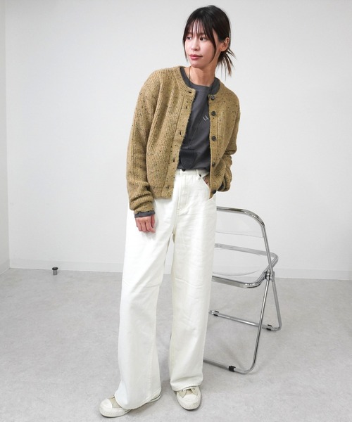 gossara(ゴサラ)の「ネップヤーンクルーネックCD(カーディガン/ボレロ・レディース・アイボリー/ベージュ/ブラウン・FREE)」の13枚目の写真