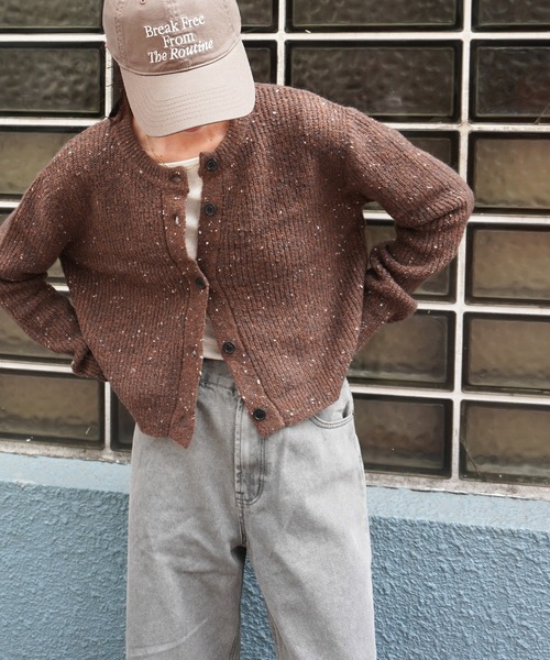 gossara(ゴサラ)の「ネップヤーンクルーネックCD(カーディガン/ボレロ・レディース・アイボリー/ベージュ/ブラウン・FREE)」の14枚目の写真