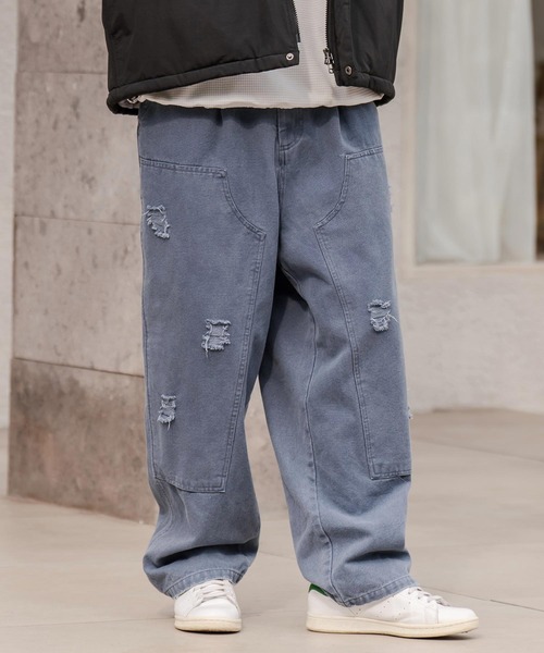 mp14285-ダブルニーダメージ加工ダックパンツ(BP-BEA0070)（その他