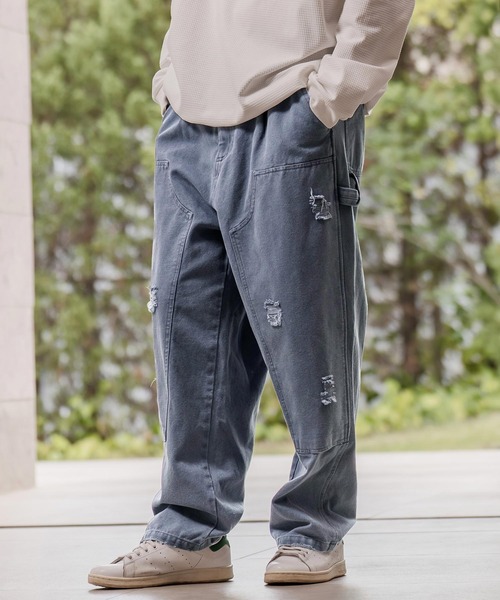 CAMBIO(カンビオ)の「mp14285-ダブルニーダメージ加工ダックパンツ(BP-BEA0070)(その他パンツ・メンズ・ブラック/ネイビー/グレー・S/M/L)」の5枚目の写真