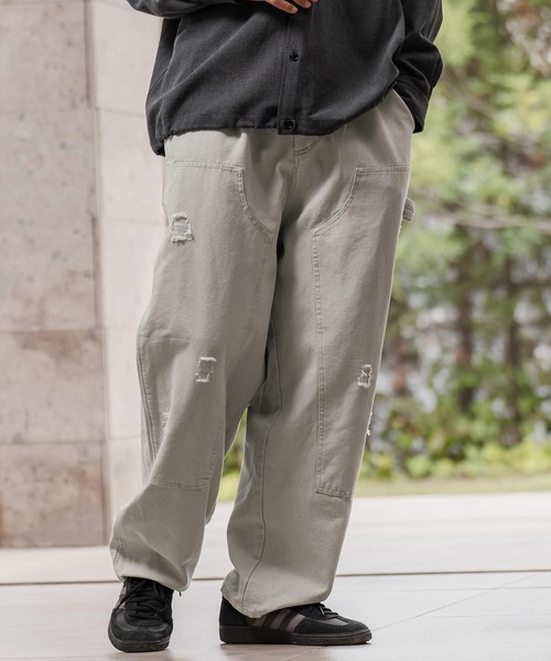 CAMBIO(カンビオ)の「mp14285-ダブルニーダメージ加工ダックパンツ(BP-BEA0070)(その他パンツ・メンズ・ブラック/ネイビー/グレー・S/M/L)」の8枚目の写真