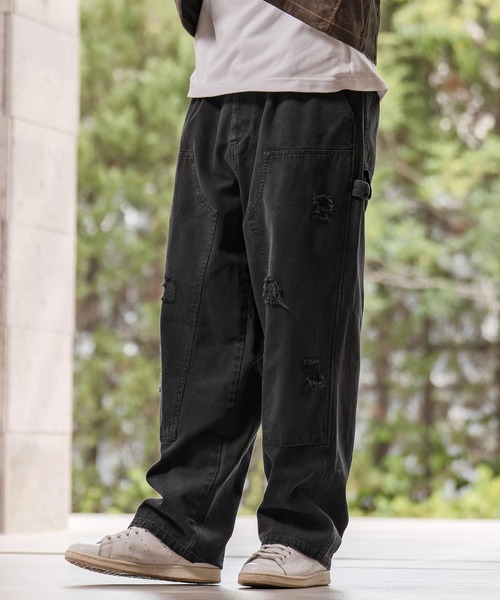CAMBIO(カンビオ)の「mp14285-ダブルニーダメージ加工ダックパンツ(BP-BEA0070)(その他パンツ・メンズ・ブラック/ネイビー/グレー・S/M/L)」の18枚目の写真
