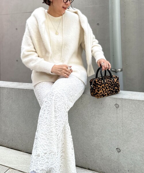 ノーリーズソフィ　カシミヤ混ヘアリークルーネックプルオーバーニット カシミヤ混ヘアリークルーネックプルオーバー（ニット/セーター