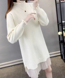 リブニットワンピース