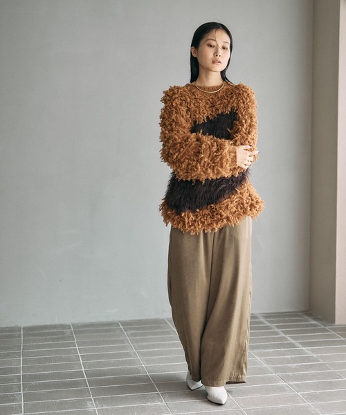 ♡ラスト1✨着圧　スタイルキープパンツ　1分丈　Mサイズ ベージュ　2枚組 セール】サテンギャザーWストレートパンツ 600152（その他パンツ