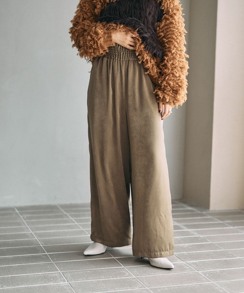 セール】サテンギャザーWストレートパンツ 600152（その他パンツ