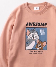 【71】【TOM&JERRY/トムとジェリー】ロゴ&ボックスデザイン 裏起毛 スウェット