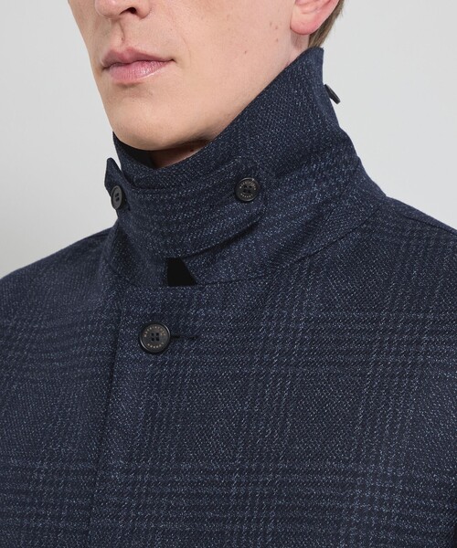 MACKINTOSH LONDON(マッキントッシュ ロンドン)の「【DUNFORD】【Loro Piana Fabric】チェックウールステンカラーコート(その他アウター・メンズ・ブルー/ブラウン系その他3・38/42/40)」の8枚目の写真