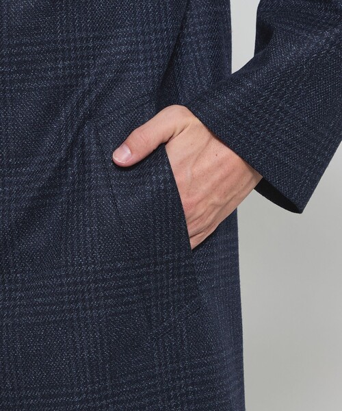 MACKINTOSH LONDON(マッキントッシュ ロンドン)の「【DUNFORD】【Loro Piana Fabric】チェックウールステンカラーコート(その他アウター・メンズ・ブルー/ブラウン系その他3・38/42/40)」の10枚目の写真
