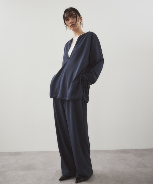 HANNE（アン）の「ストレートイージーパンツ（その他パンツ・レディース・グレー/ネイビー・S/M）」の2枚目の写真