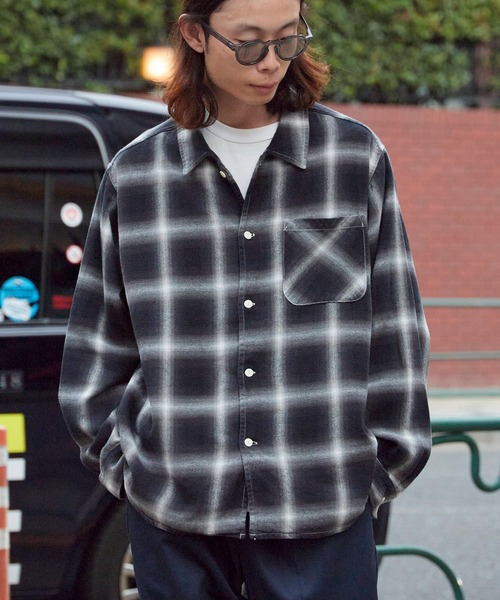 美品 レミレリーフ オンブレチェック コットン フランネルシャツ 美品 レミレリーフ オンブレチェック コットン フランネルシャツ REMI