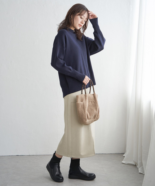 ikka（イッカ）の「【雑誌InRed1月号掲載】フェイクスエードスカート【親子コーデ】（スカート・レディース・チャコール/グリーン/ベージュ/ブラウン系その他・M/L/S）」の19枚目の写真