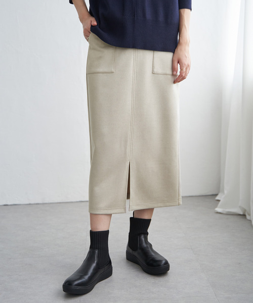 ikka（イッカ）の「【雑誌InRed1月号掲載】フェイクスエードスカート【親子コーデ】（スカート・レディース・チャコール/グリーン/ベージュ/ブラウン系その他・M/L/S）」の16枚目の写真