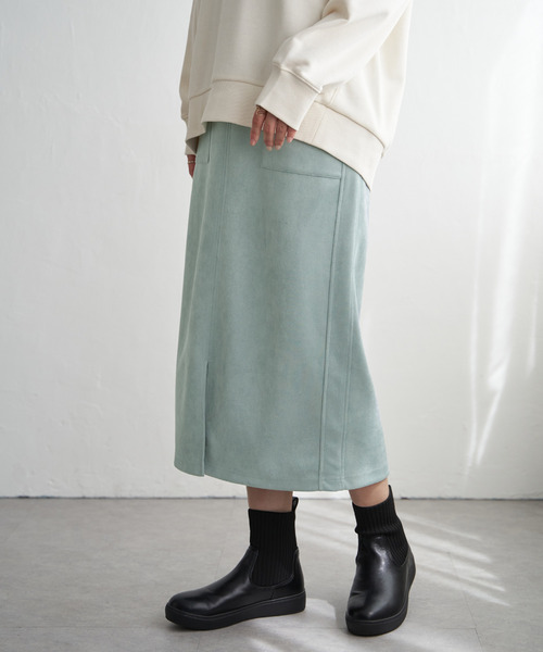 ikka（イッカ）の「【雑誌InRed1月号掲載】フェイクスエードスカート【親子コーデ】（スカート・レディース・チャコール/グリーン/ベージュ/ブラウン系その他・M/L/S）」の21枚目の写真