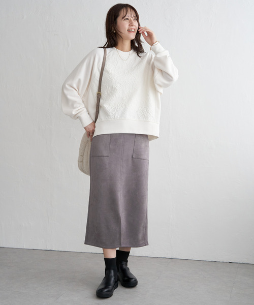 ikka（イッカ）の「【雑誌InRed1月号掲載】フェイクスエードスカート【親子コーデ】（スカート・レディース・チャコール/グリーン/ベージュ/ブラウン系その他・M/L/S）」の14枚目の写真