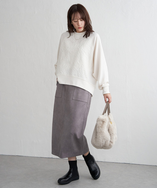 ikka（イッカ）の「【雑誌InRed1月号掲載】フェイクスエードスカート【親子コーデ】（スカート・レディース・チャコール/グリーン/ベージュ/ブラウン系その他・M/L/S）」の15枚目の写真