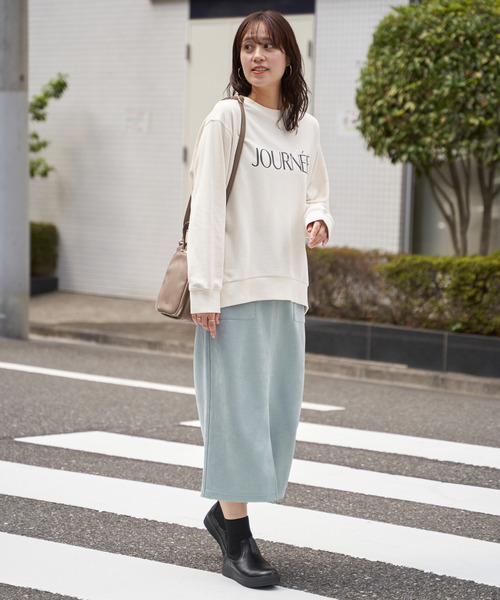 ikka（イッカ）の「【雑誌InRed1月号掲載】フェイクスエードスカート【親子コーデ】（スカート・レディース・チャコール/グリーン/ベージュ/ブラウン系その他・M/L/S）」の8枚目の写真