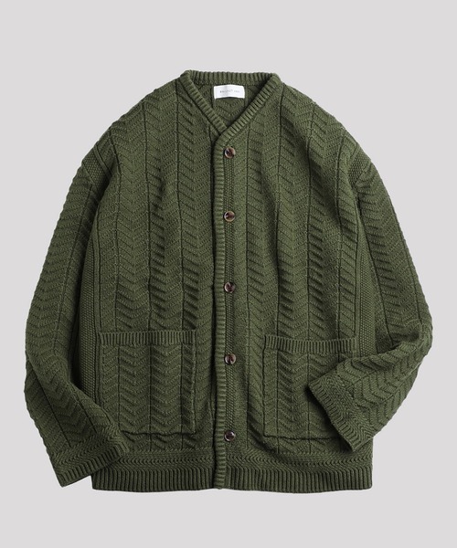BALLAST ARK（バラストアーク）の「BALLAST ARK / バラストアーク：V-Neck Knit Cardigan：BA12-KC01[AST]（カーディガン/ボレロ・メンズ・ヘザーグレー/モスグリーン/ブラック・L/M）」の3枚目の写真