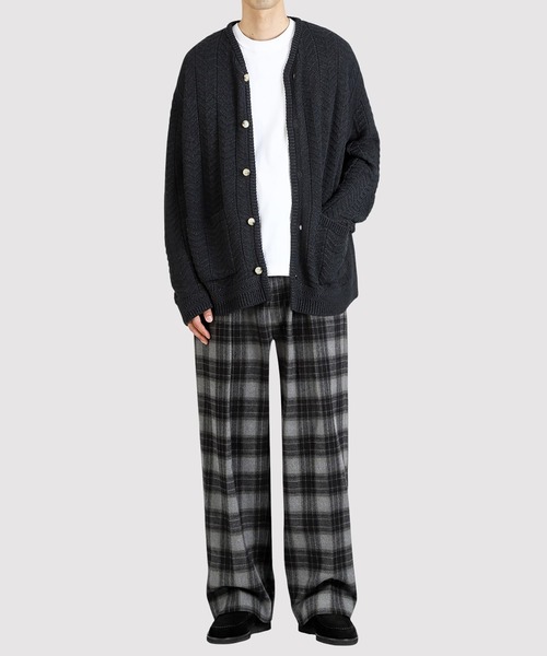 BALLAST ARK（バラストアーク）の「BALLAST ARK / バラストアーク：V-Neck Knit Cardigan：BA12-KC01[AST]（カーディガン/ボレロ・メンズ・ヘザーグレー/モスグリーン/ブラック・L/M）」の14枚目の写真