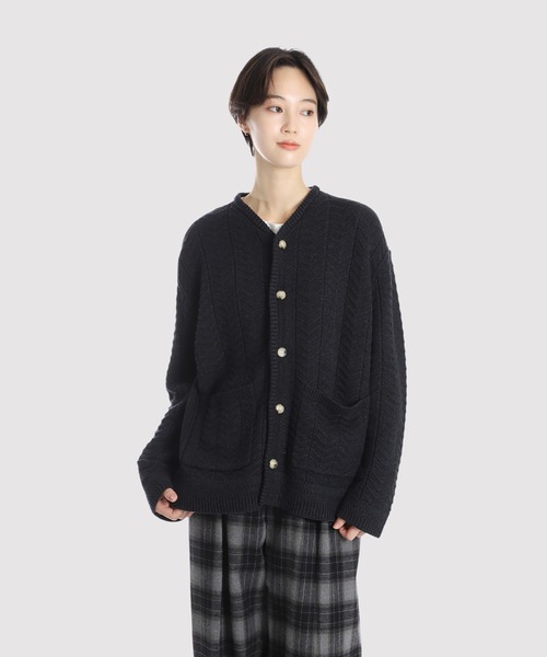BALLAST ARK（バラストアーク）の「BALLAST ARK / バラストアーク：V-Neck Knit Cardigan：BA12-KC01[AST]（カーディガン/ボレロ・メンズ・ヘザーグレー/モスグリーン/ブラック・L/M）」の15枚目の写真