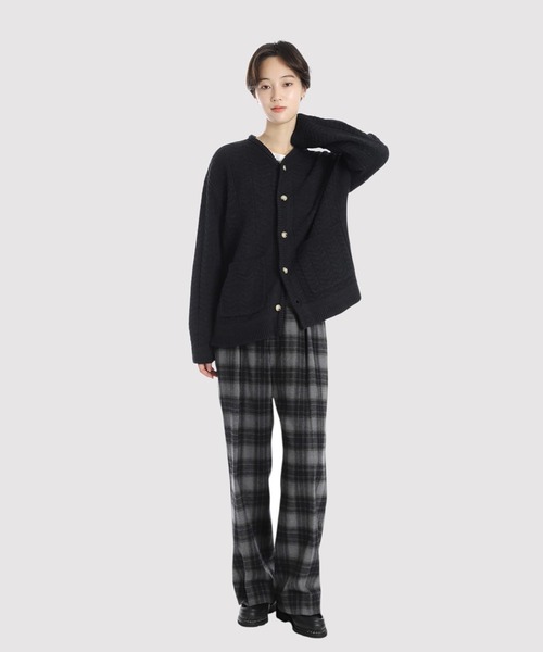 BALLAST ARK（バラストアーク）の「BALLAST ARK / バラストアーク：V-Neck Knit Cardigan：BA12-KC01[AST]（カーディガン/ボレロ・メンズ・ヘザーグレー/モスグリーン/ブラック・L/M）」の16枚目の写真