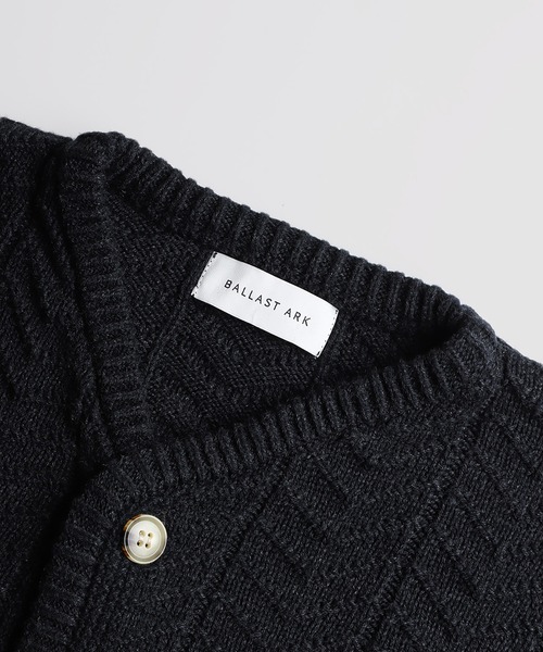 BALLAST ARK（バラストアーク）の「BALLAST ARK / バラストアーク：V-Neck Knit Cardigan：BA12-KC01[AST]（カーディガン/ボレロ・メンズ・ヘザーグレー/モスグリーン/ブラック・L/M）」の5枚目の写真