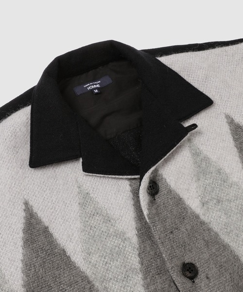 COMME des GARCONS HOMME（コム デ ギャルソン・オム）の「WOOL KNIT DOCKING SHIRT（シャツ/ブラウス・メンズ・ブラック×グレー・M/S/XS）」の3枚目の写真