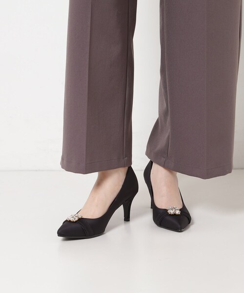 ESPERANZA（エスペランサ）の「【12時間パンプス】約7．5cm／ビジューベルト パーティ-結婚式に最適（パンプス・レディース・ベージュ系2/ブラック系2/グレー系2・24.5cm/24.0cm/23.5cm/23.0cm/22.5cm）」の8枚目の写真