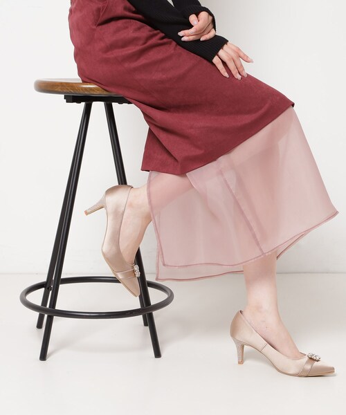 ESPERANZA（エスペランサ）の「【12時間パンプス】約7．5cm／ビジューベルト パーティ-結婚式に最適（パンプス・レディース・ベージュ系2/ブラック系2/グレー系2・24.5cm/24.0cm/23.5cm/23.0cm/22.5cm）」の12枚目の写真