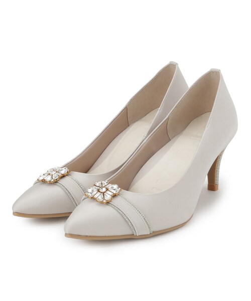 ESPERANZA（エスペランサ）の「【12時間パンプス】約7．5cm／ビジューベルト パーティ-結婚式に最適（パンプス・レディース・ベージュ系2/ブラック系2/グレー系2・24.5cm/24.0cm/23.5cm/23.0cm/22.5cm）」の13枚目の写真