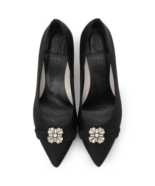 ESPERANZA（エスペランサ）の「【12時間パンプス】約7．5cm／ビジューベルト パーティ-結婚式に最適（パンプス・レディース・ベージュ系2/ブラック系2/グレー系2・24.5cm/24.0cm/23.5cm/23.0cm/22.5cm）」の20枚目の写真