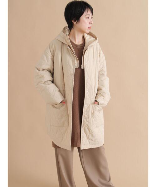 sm2rhythm（サマンサモスモスリズム）の「キルトレイヤードジャケット（ノーカラージャケット・レディース・ベージュ/カーキ/ブラック・F）」の4枚目の写真