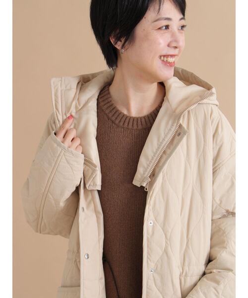 sm2rhythm（サマンサモスモスリズム）の「キルトレイヤードジャケット（ノーカラージャケット・レディース・ベージュ/カーキ/ブラック・F）」の9枚目の写真