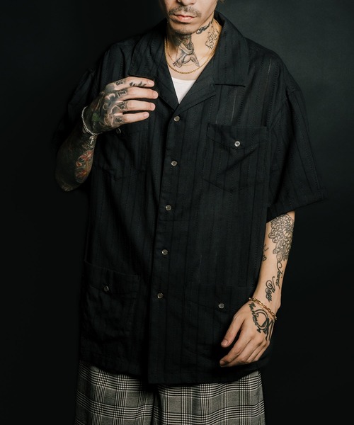 Subciety(サブサエティ)の「Leno cloth guayabera shirt(シャツ/ブラウス・メンズ・ブラック/イエロー/ホワイト・MEDIUM/LARGE/X-LARGE/SMALL)」の1枚目の写真