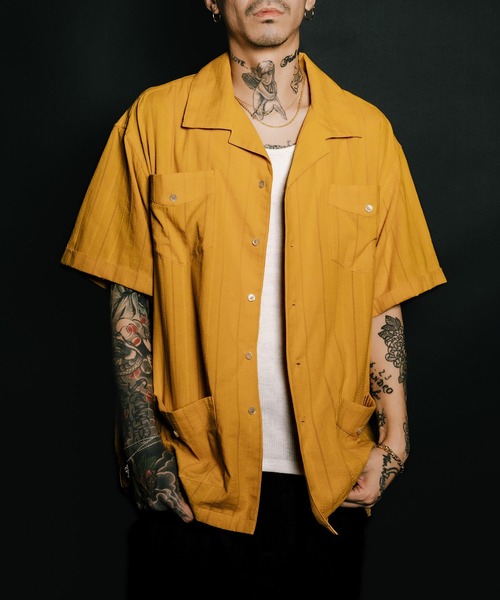 Subciety(サブサエティ)の「Leno cloth guayabera shirt(シャツ/ブラウス・メンズ・ブラック/イエロー/ホワイト・MEDIUM/LARGE/X-LARGE/SMALL)」の12枚目の写真