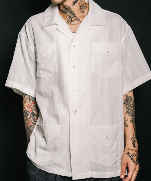 Subciety(サブサエティ)の「Leno cloth guayabera shirt(シャツ/ブラウス・メンズ・ブラック/イエロー/ホワイト・MEDIUM/LARGE/X-LARGE/SMALL)」の7枚目の写真