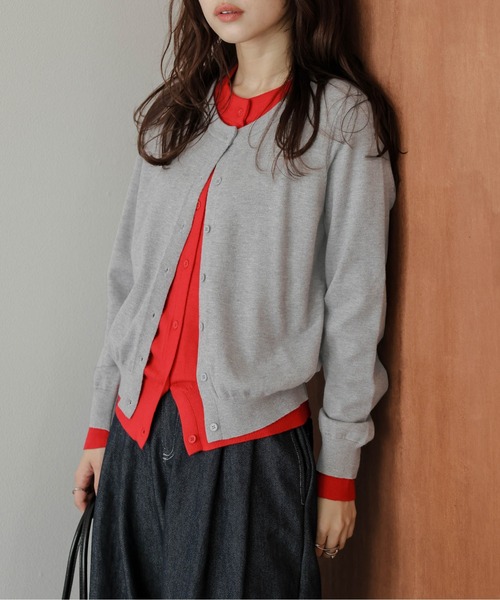 AMELY(エミリー)の「レイヤードデザインカーディガン(カーディガン/ボレロ・レディース・ブラック/グレー/ブラウン/グリーン・フリー)」の2枚目の写真