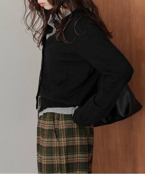 AMELY(エミリー)の「レイヤードデザインカーディガン(カーディガン/ボレロ・レディース・ブラック/グレー/ブラウン/グリーン・フリー)」の5枚目の写真