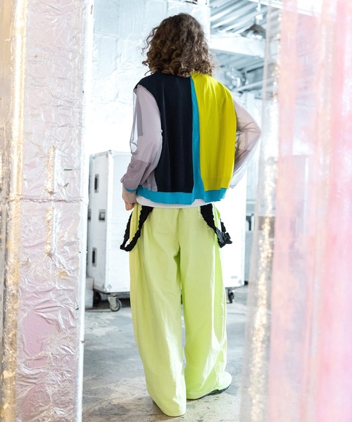 AULA AILA（アウラアイラ）の「カラーブロックカーディガン（カーディガン/ボレロ・レディース・グレー/イエロー×グリーン/ブラック・0）」の14枚目の写真