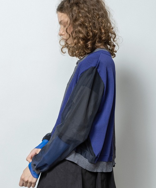 AULA AILA（アウラアイラ）の「カラーブロックカーディガン（カーディガン/ボレロ・レディース・グレー/イエロー×グリーン/ブラック・0）」の17枚目の写真