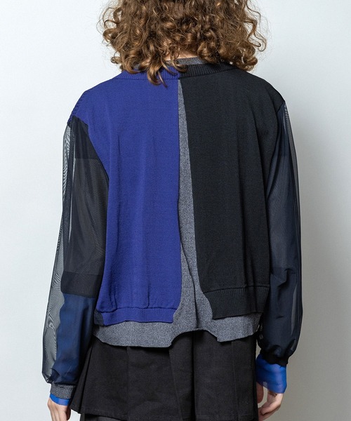 AULA AILA（アウラアイラ）の「カラーブロックカーディガン（カーディガン/ボレロ・レディース・グレー/イエロー×グリーン/ブラック・0）」の18枚目の写真