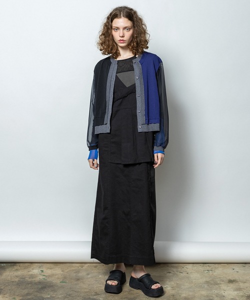 AULA AILA（アウラアイラ）の「カラーブロックカーディガン（カーディガン/ボレロ・レディース・グレー/イエロー×グリーン/ブラック・0）」の20枚目の写真