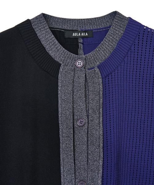AULA AILA（アウラアイラ）の「カラーブロックカーディガン（カーディガン/ボレロ・レディース・グレー/イエロー×グリーン/ブラック・0）」の21枚目の写真
