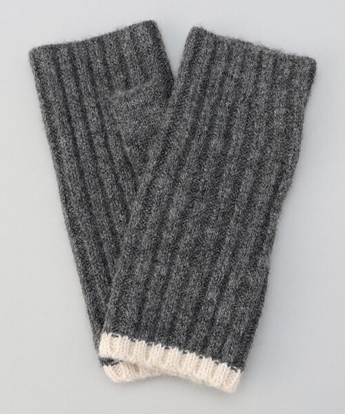 ギフトにおすすめ】配色ラインリブアームウォーマー（アームカバー