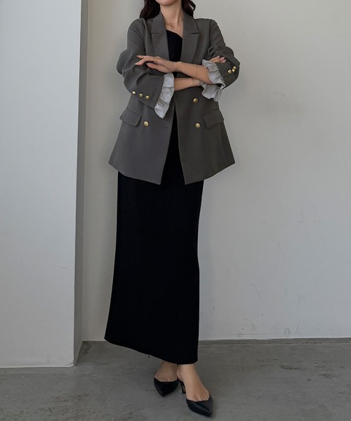 フリルレイヤードデザインジャケット（テーラードジャケット）｜Louere