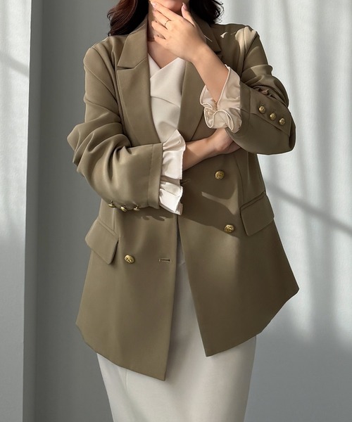 フリルレイヤードデザインジャケット（テーラードジャケット）｜Louere